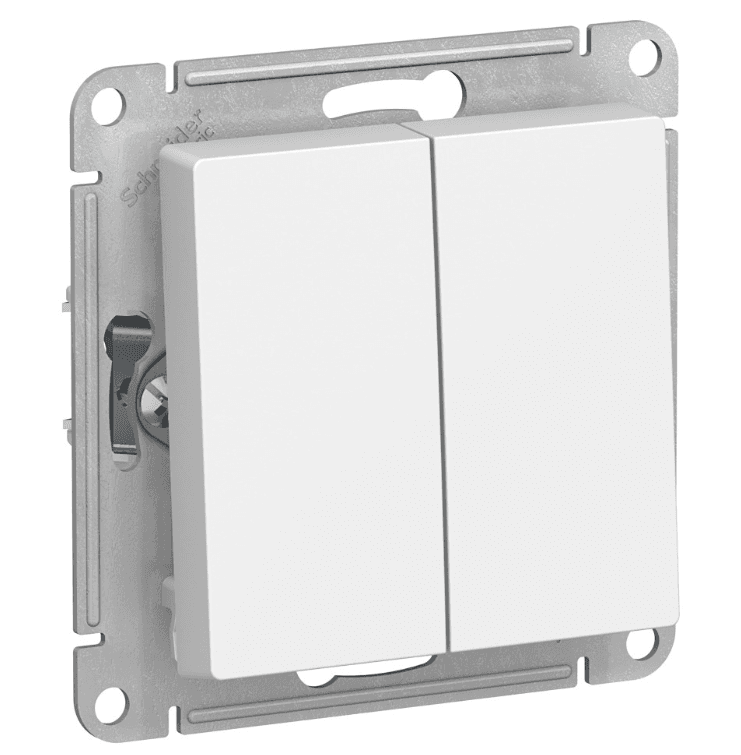 выключатель 2 кл. 10a 250b сх.6/2 atlasdesign белый /20