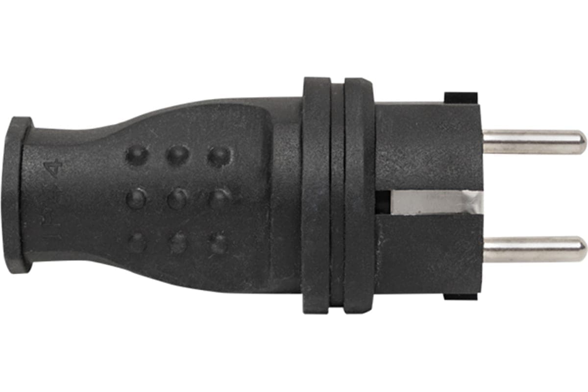 вилка прямая каучук 230в 2p+pe 16a ip44 ekf марс /1