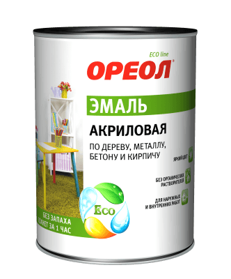 эмаль акриловая &quot;ореол&quot; глянцевая белая 2,5кг/некондиция