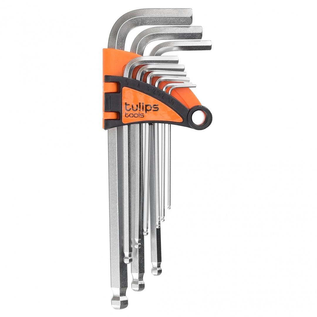 набор шестигранных ключей tulips tools, длинные с шаром