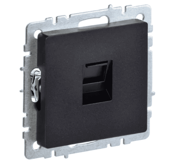 розетка компьютерная 1-м rj45 кат. 5e рк10-брч brite черная iek/10
