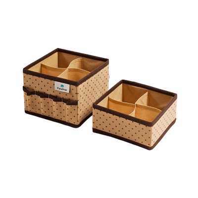 органайзер для косметики, горох, набор 2 шт. 15x15x12 ткань/80