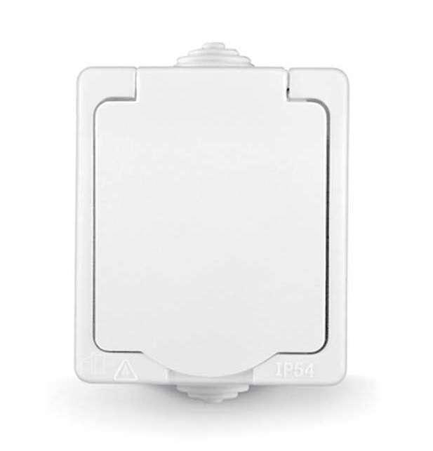 розетка открытой установки 1-м с/з со шторками с крышкой аллегро белый 16а ip54 universal 5563286