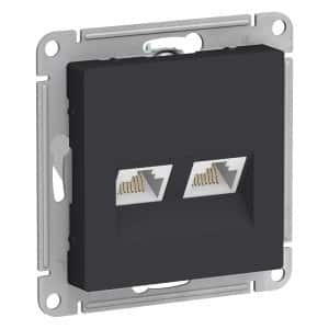 розетка компьютерная 2-м rj45+rj45 кат. 5е механизм atlasdesign карбон/5 розетка компьютерная 2-м rj45+rj45 кат. 5е механизм atlasdesign карбон/5