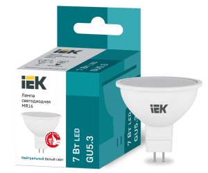лампа led 4000k 7w mr16 софит 230в gu5,3 iek/10 лампа led 4000k 7w mr16 софит 230в gu5,3 iek/10