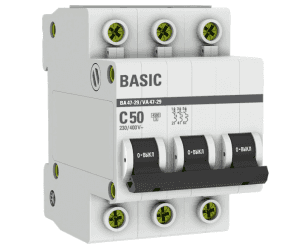 выключатель автоматический модульный 3p 50а 4,5ка х-ка с ва 47-29 ekf basic /4 выключатель автоматический модульный 3p 50а 4,5ка х-ка с ва 47-29 ekf basic /4