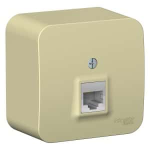 розетка компьютерная открытой установки 1-м изол пласт категория 5е rj45 бежевый blanca розетка компьютерная открытой установки 1-м изол пласт категория 5е rj45 бежевый blanca
