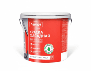 краска фасадная в/д акриловая лемарт, 3 кг краска фасадная в/д акриловая лемарт, 3 кг