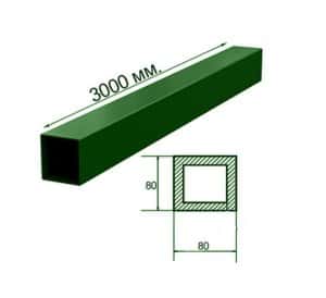 столб 80х80х3000 ral 6005 зеленый столб 80х80х3000 ral 6005 зеленый