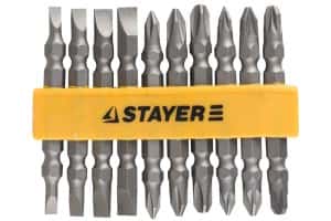 набор бит двусторонних stayer, 10шт набор бит двусторонних stayer, 10шт