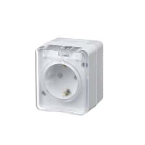 розетка открытой установки 1-м с/з со шторками ip54 16а 250в atlasdesign profi белый/12 розетка открытой установки 1-м с/з со шторками ip54 16а 250в atlasdesign profi белый/12