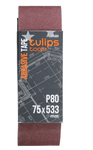 лента шлифовальная tulips tools, 75х533 мм, p80, 3 шт лента шлифовальная tulips tools, 75х533 мм, p80, 3 шт