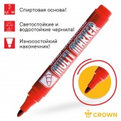 маркер перманентный crown multi marker красный ,3мм (12)