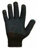перчатки полушерстяные с пвх "стандарт" с точкой черные